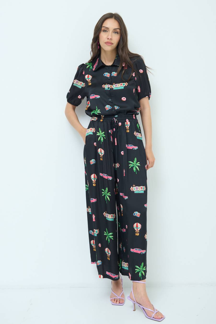 Kikisix PANTALONE PALAZZO NERO Hotsell