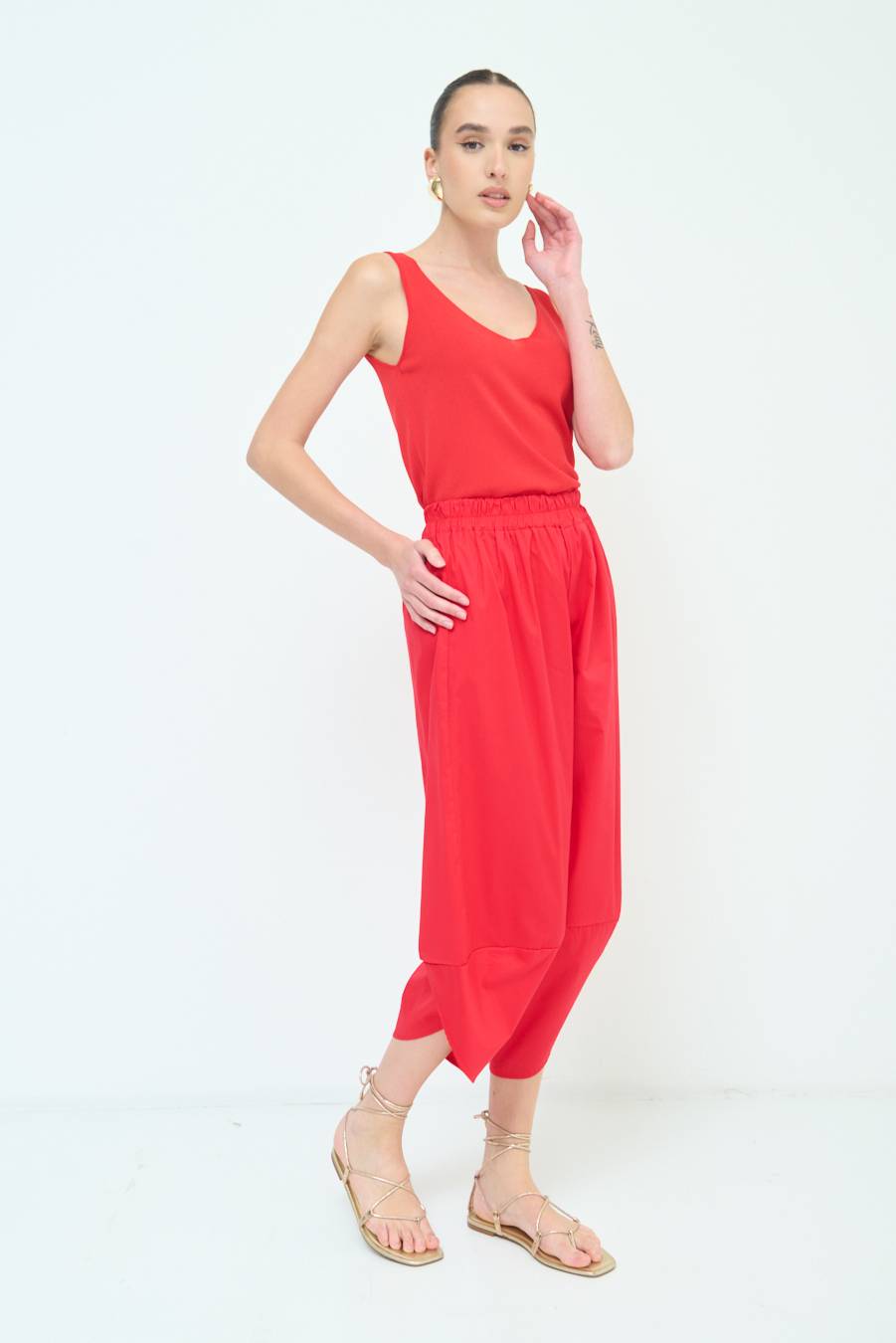 Kikisix PANTALONE OVER ROSSO Italy
