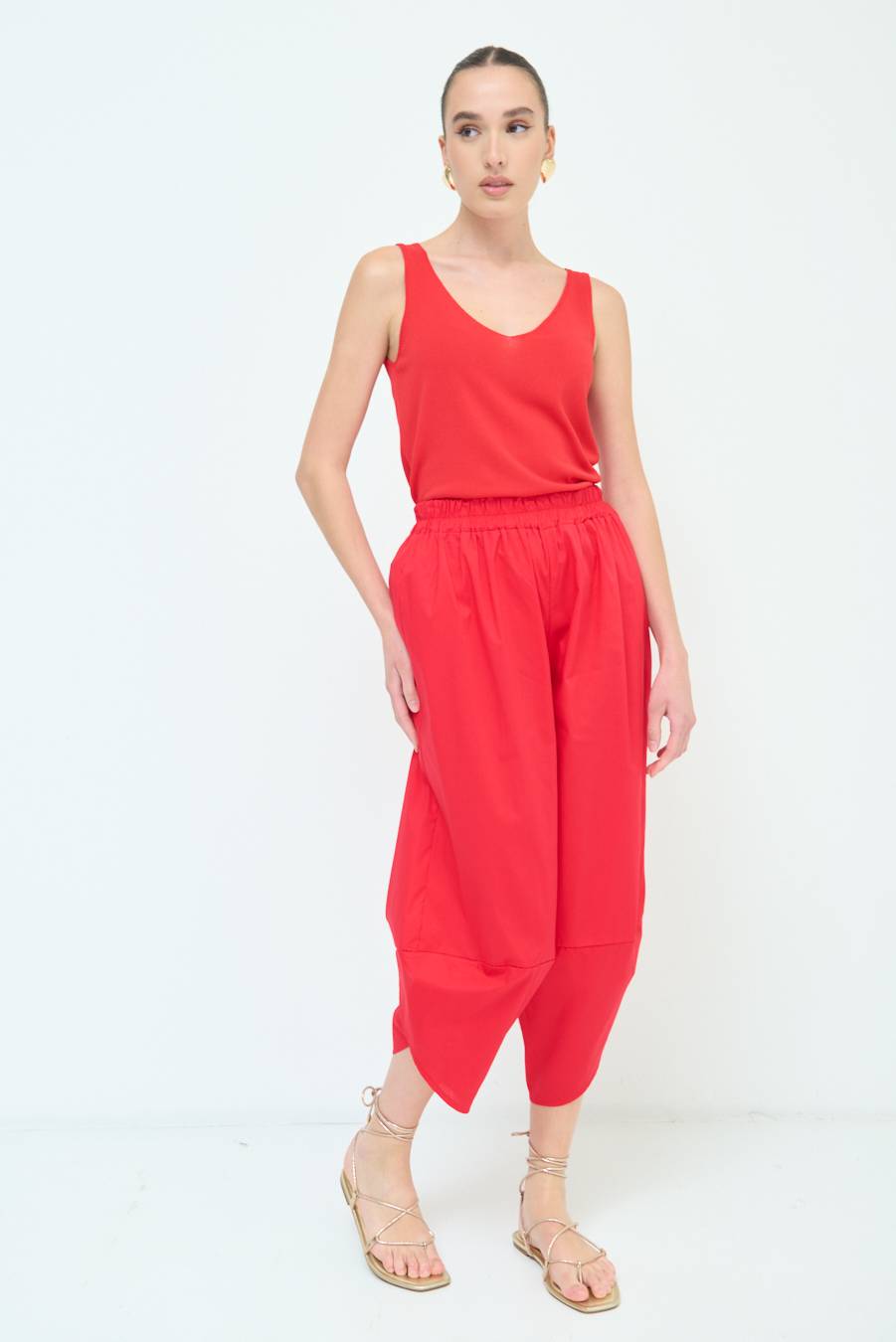 Kikisix PANTALONE OVER ROSSO Italy