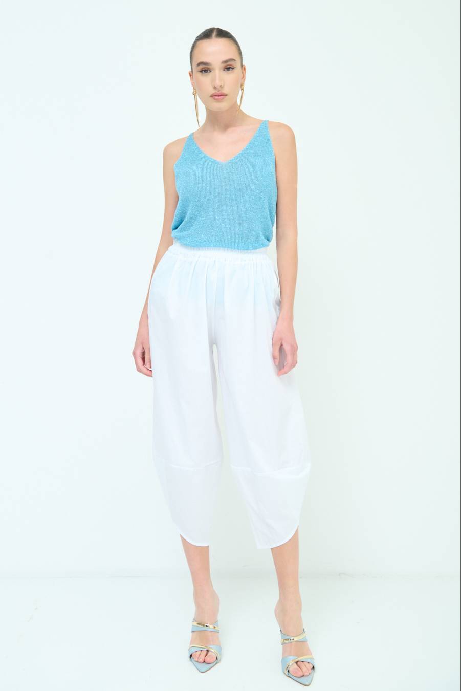 Kikisix PANTALONE OVER BIANCO Offerta per la Festa della Mamma