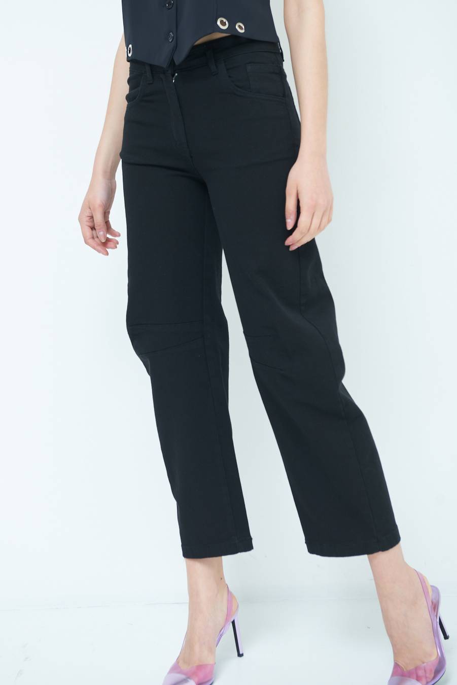 Kikisix PANTALONE LINEA UOVO NERO Spedizione Gratuita