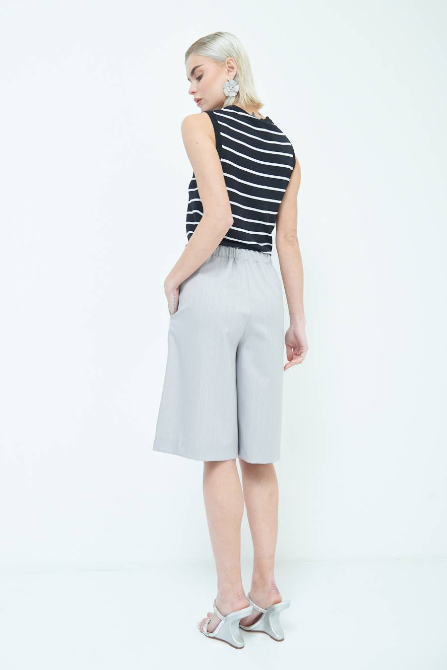 Kikisix PANTA GONNA 3/4 SILVER Negozi Online