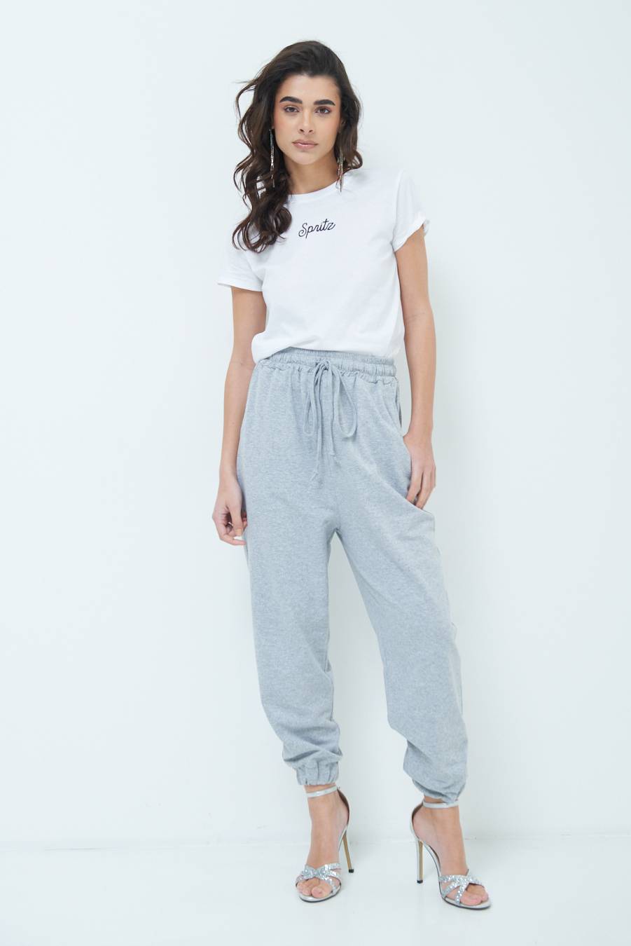 Kikisix PANTALONE TUTA GRIGIO Presa