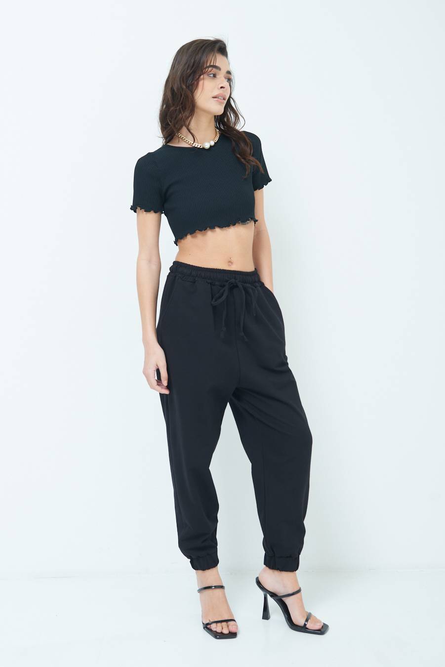 Kikisix PANTALONE TUTA NERO Prezzo basso