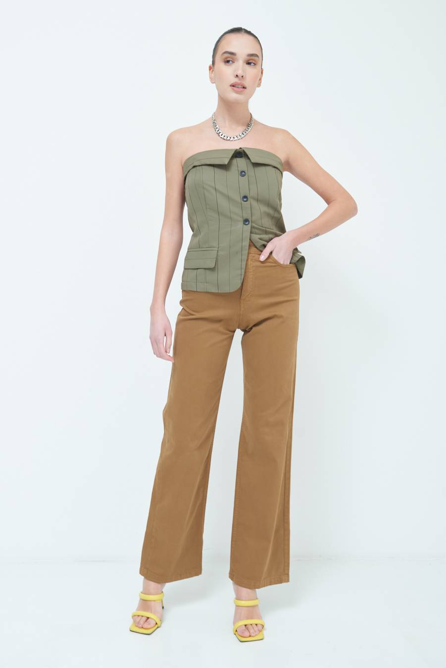 Kikisix PANTALONE PALAZZO BEIGE In Vendita