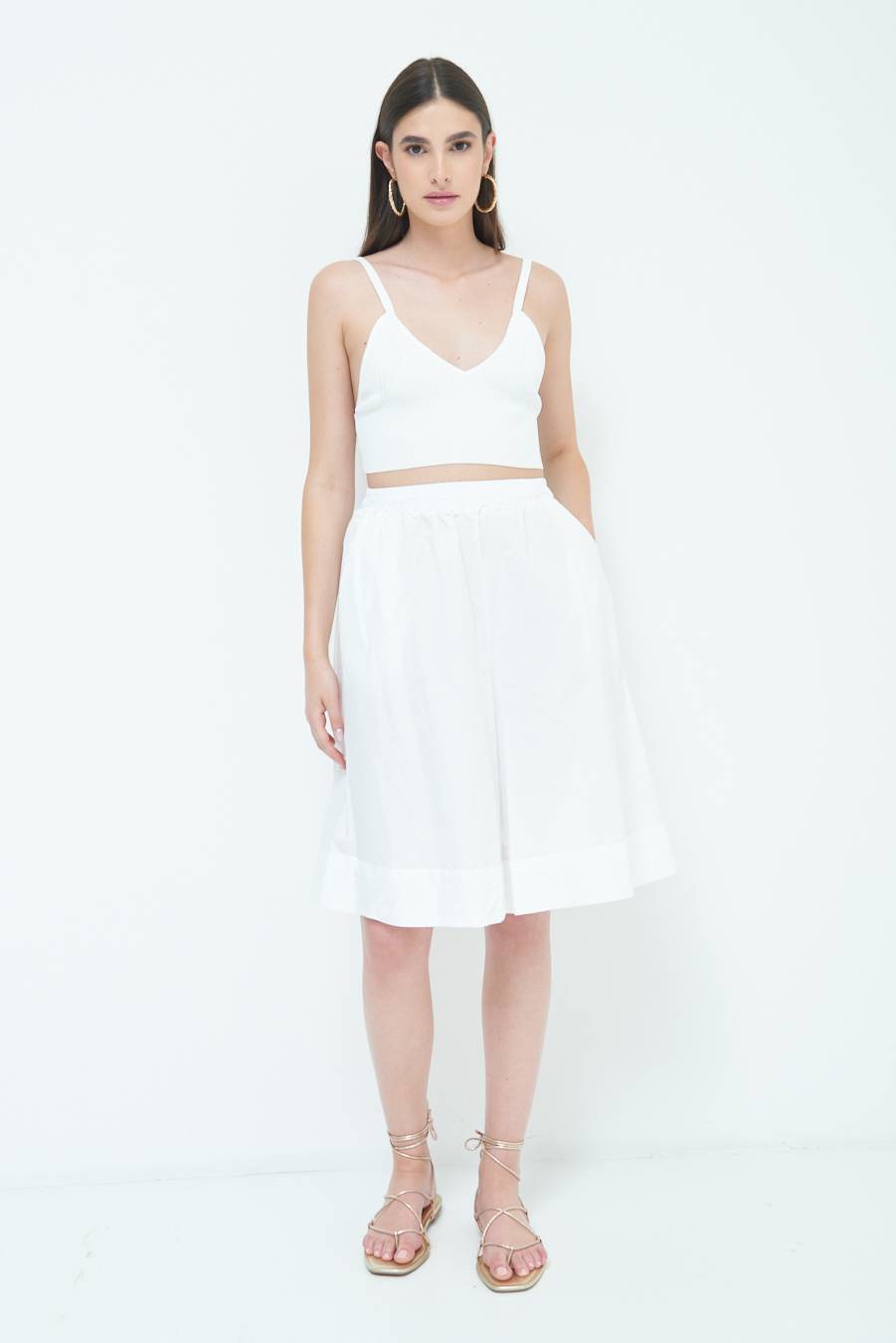Kikisix PANTALONE CROP CON RISVOLTO BURRO In Saldo