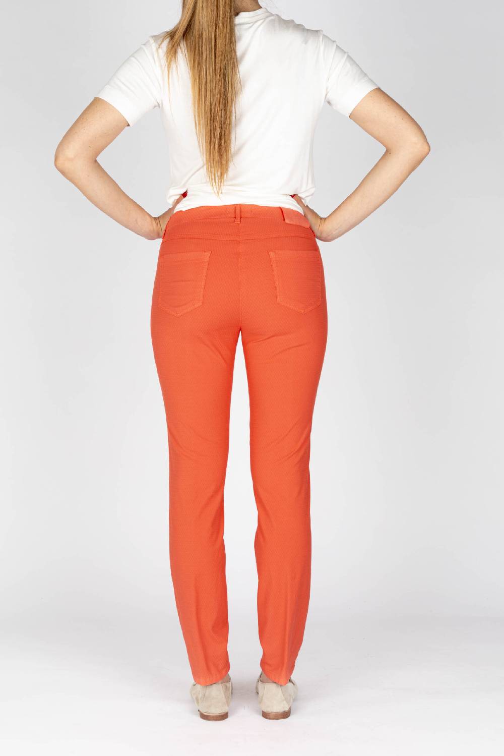 L.Pucci Pantaloni jeans colore corallo tessuto cotone armaturato Online