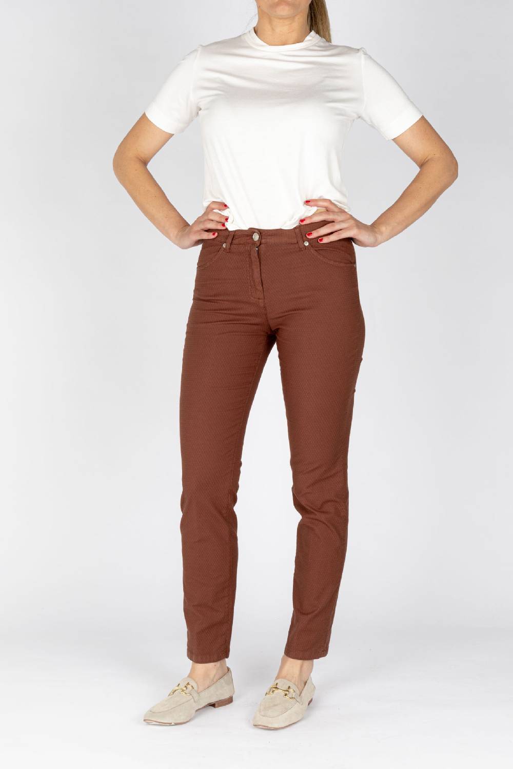 L.Pucci Pantaloni jeans colore biscotto tessuto cotone armaturato Outlet