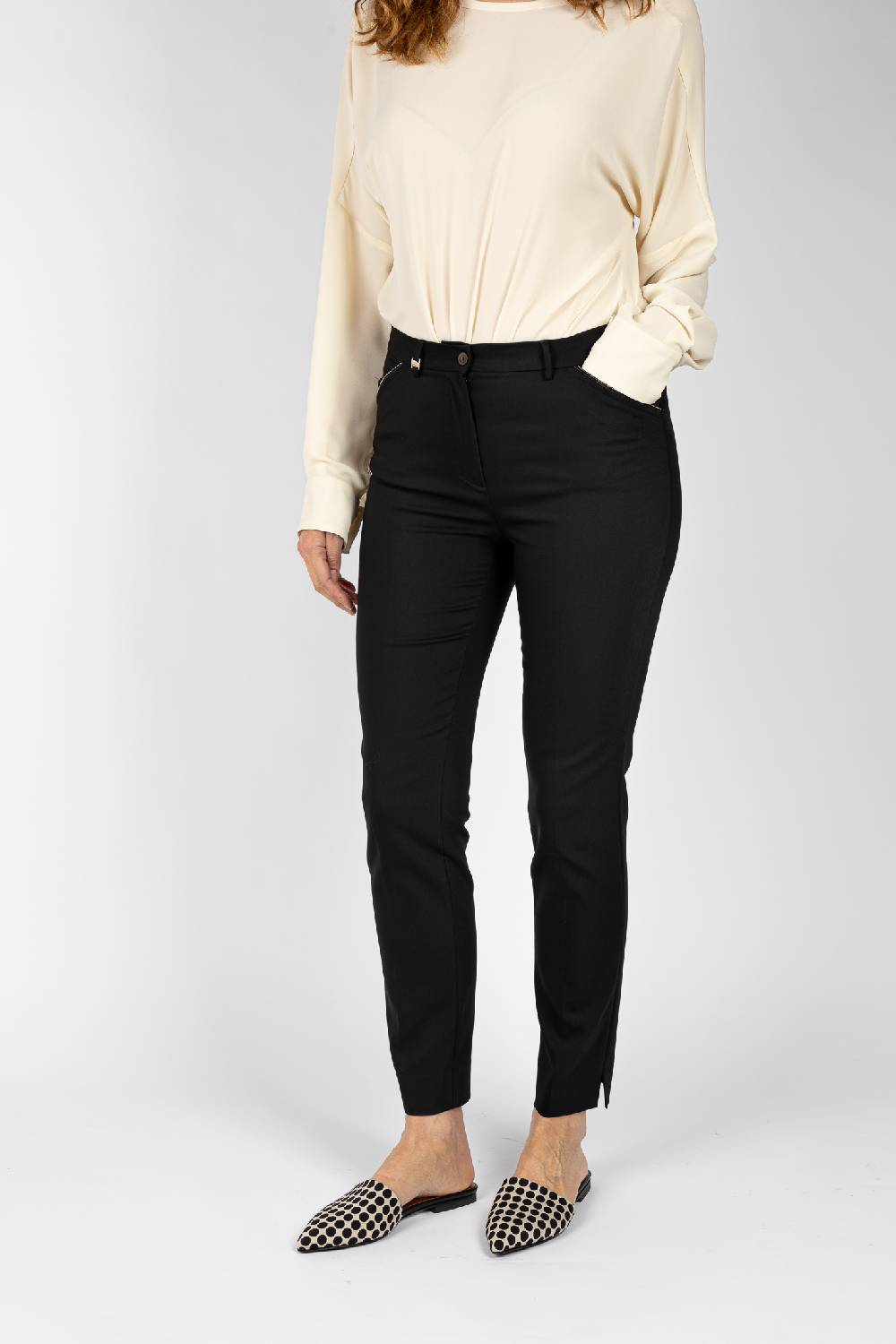 L.Pucci Pantaloni colore nero, linea a sigaretta Promozione Limitata