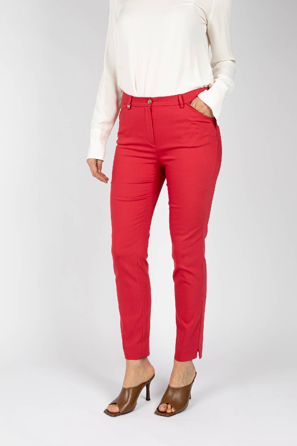 L.Pucci Pantaloni colore rosso, linea a sigaretta Fino Al -60%