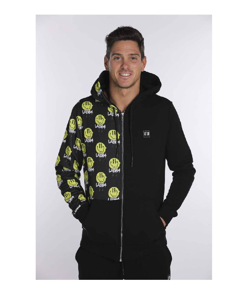 Lab84 FELPA C/CAPPUCCIO ZIP BICOLOR Prezzo Ridotto