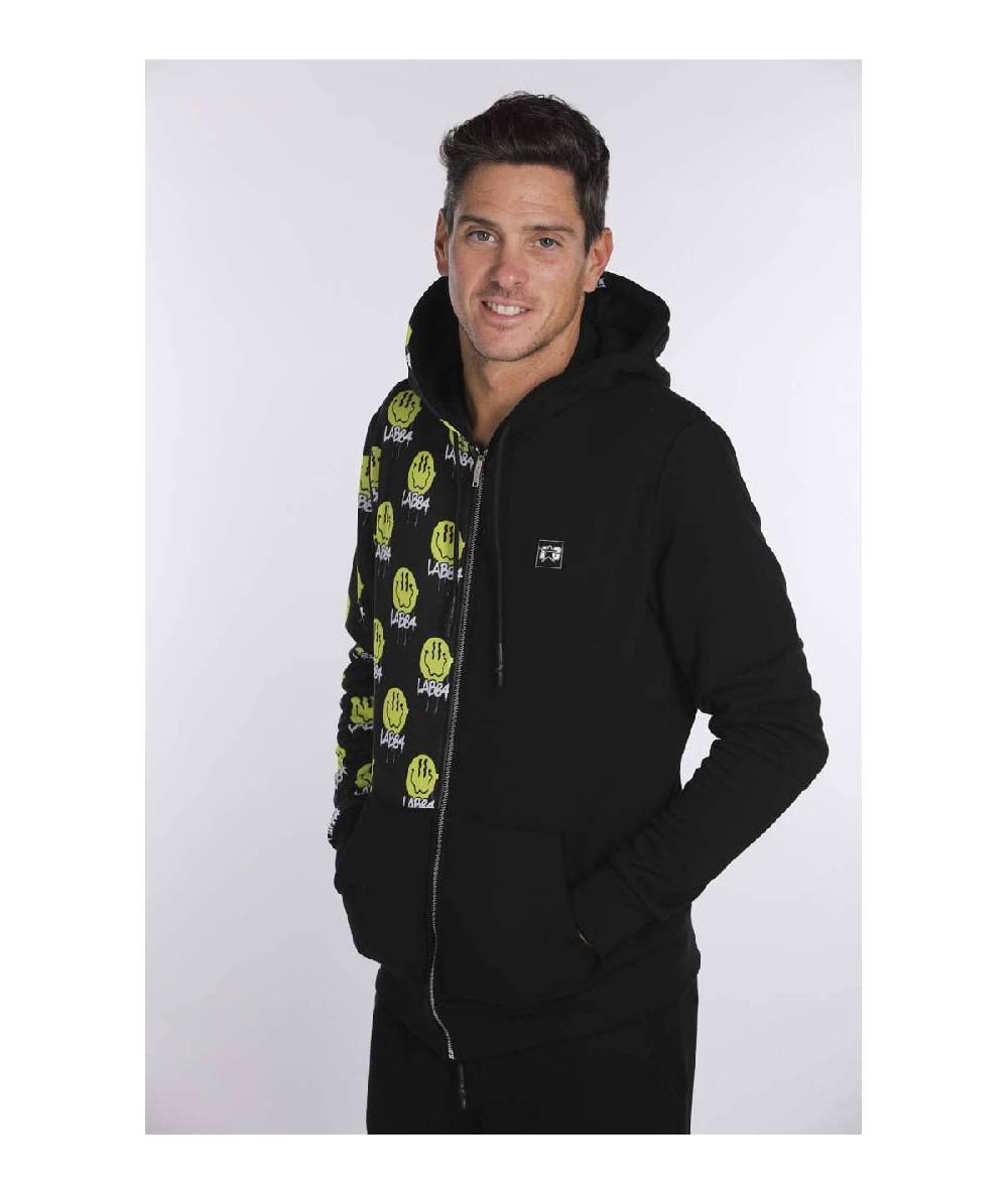 Lab84 FELPA C/CAPPUCCIO ZIP BICOLOR Prezzo Ridotto