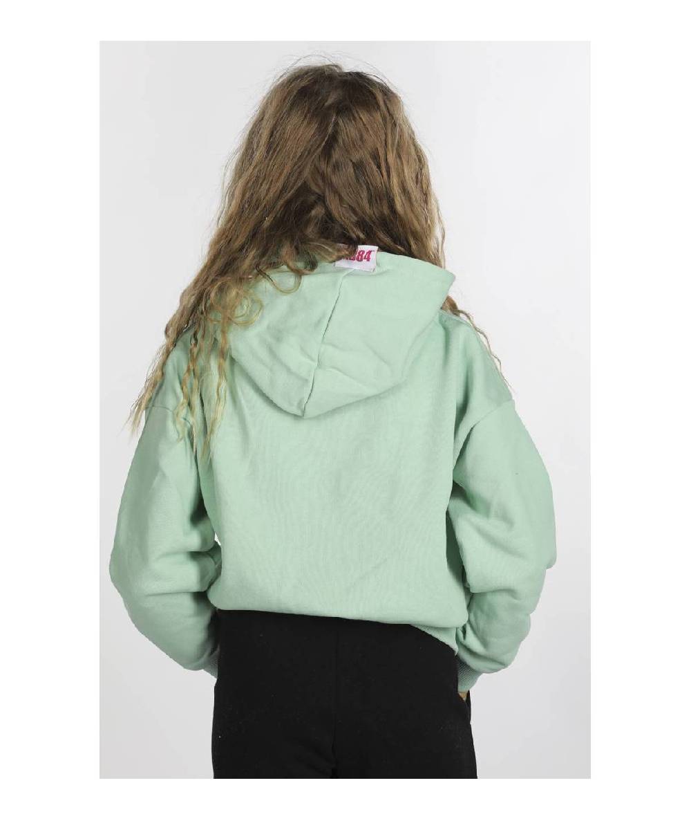 Lab84 FELPA CROP TOP CAPPUCCIO OVER Moda