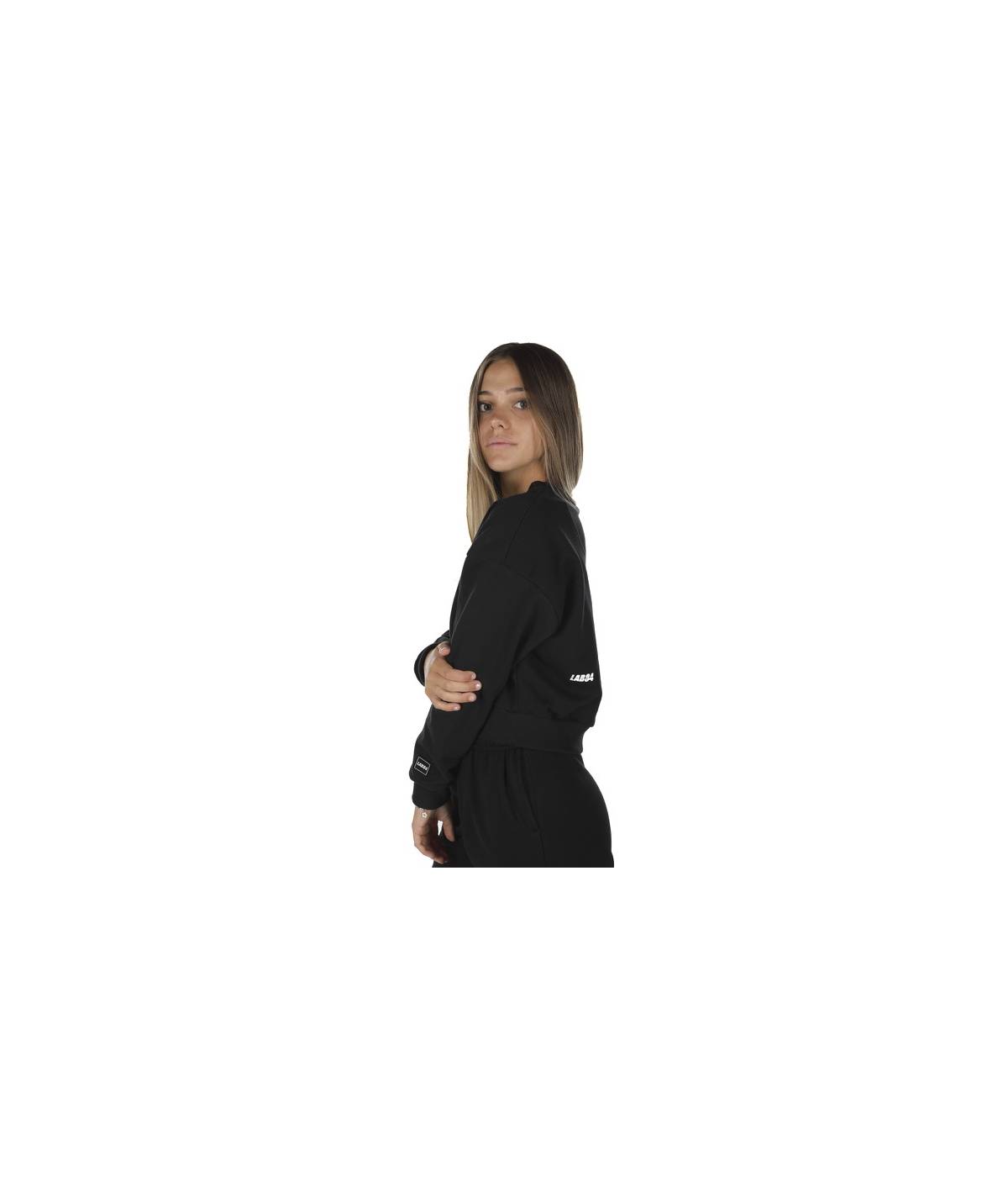 Lab84 FELPA CROP TOP GIROCOLLO Fino Al -60%
