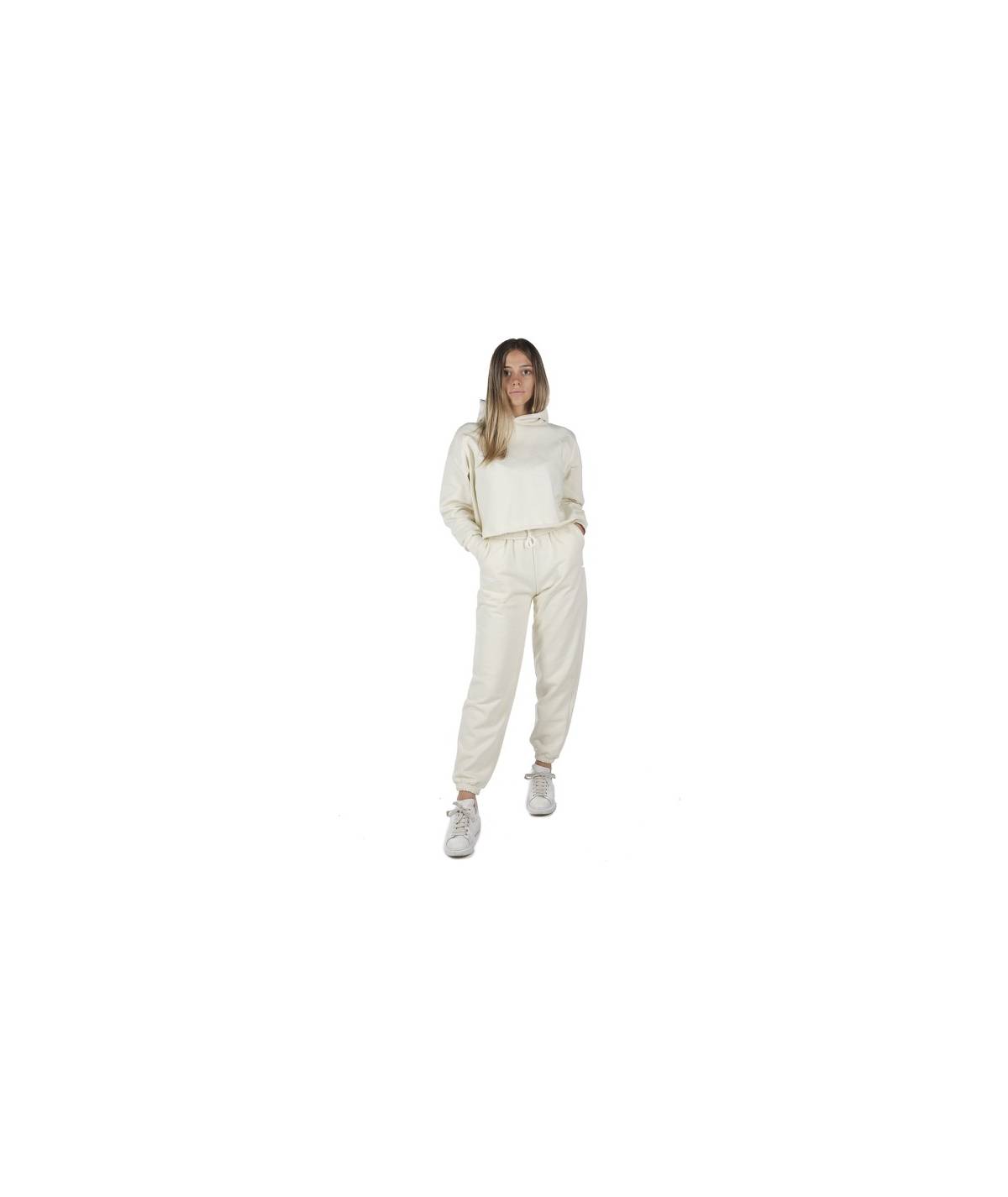 Lab84 FELPA CROP TOP CAPPUCCIO Prezzo Ridotto