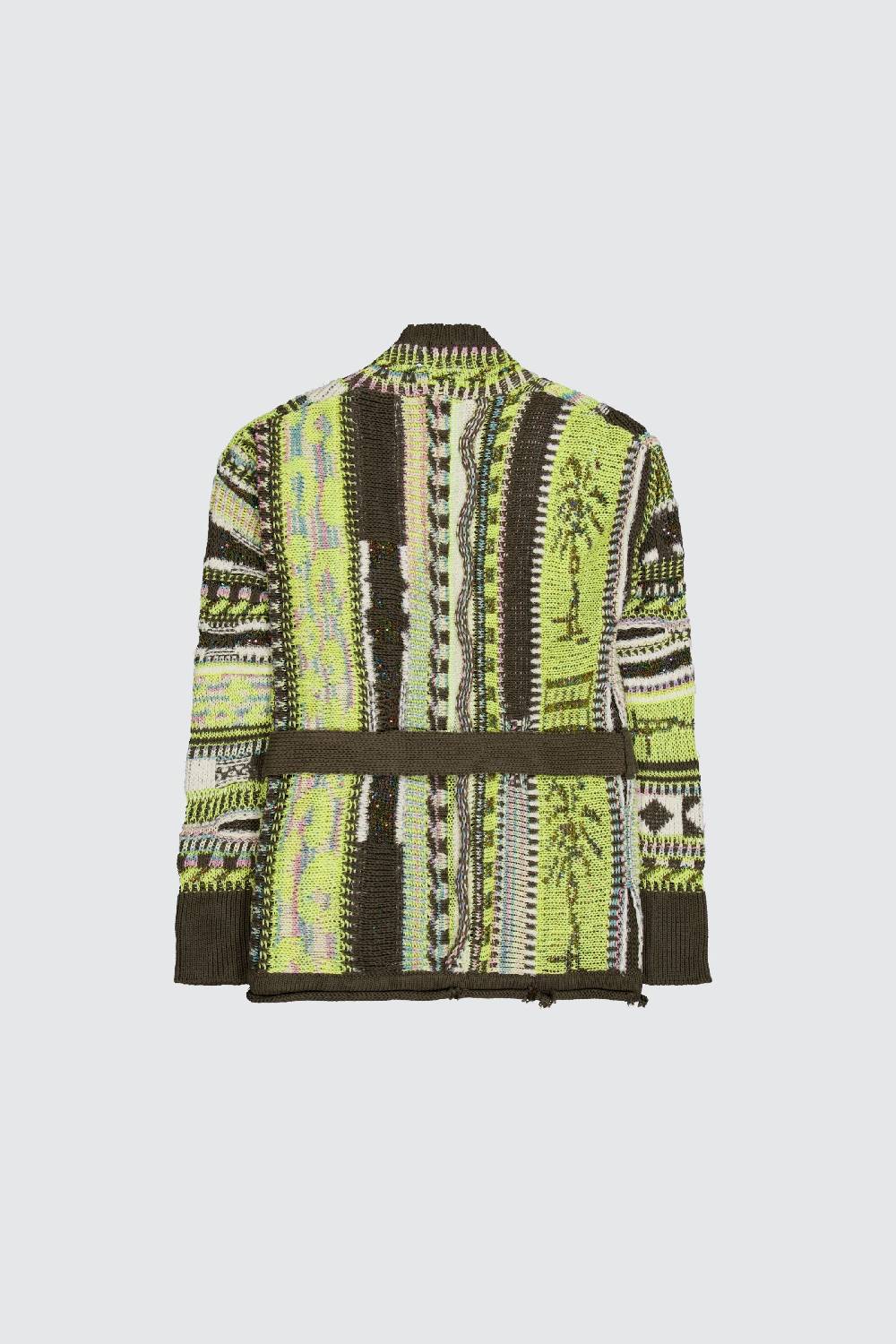 Laneus Laneus military green icon jacquard cardigan Grande vendita