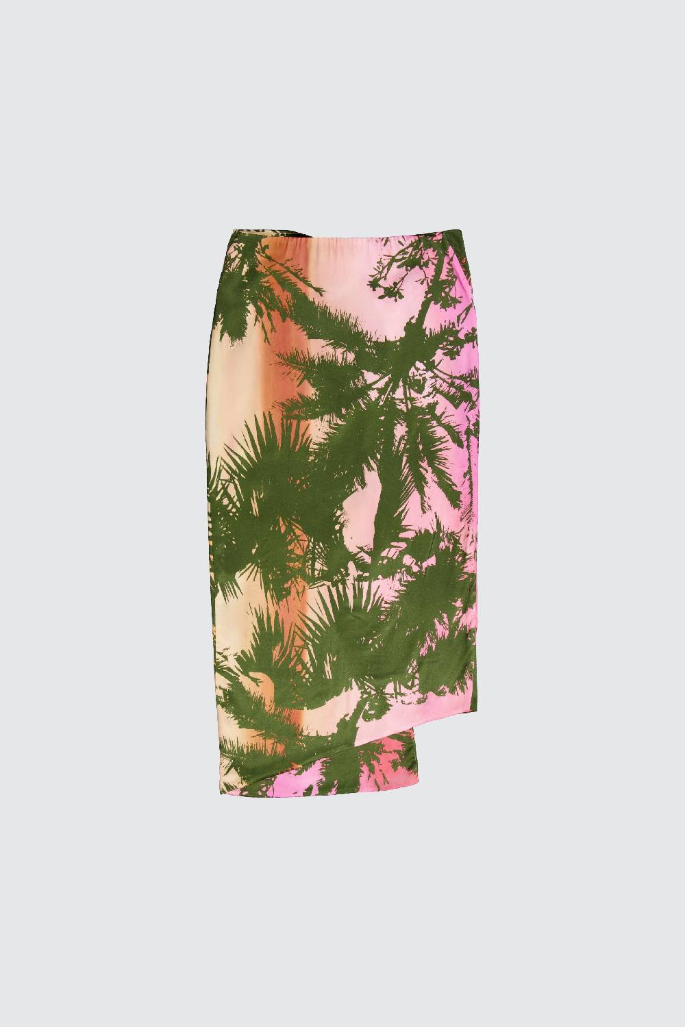 Laneus Laneus gonna midi asimmetrica effetto palm print allover Online