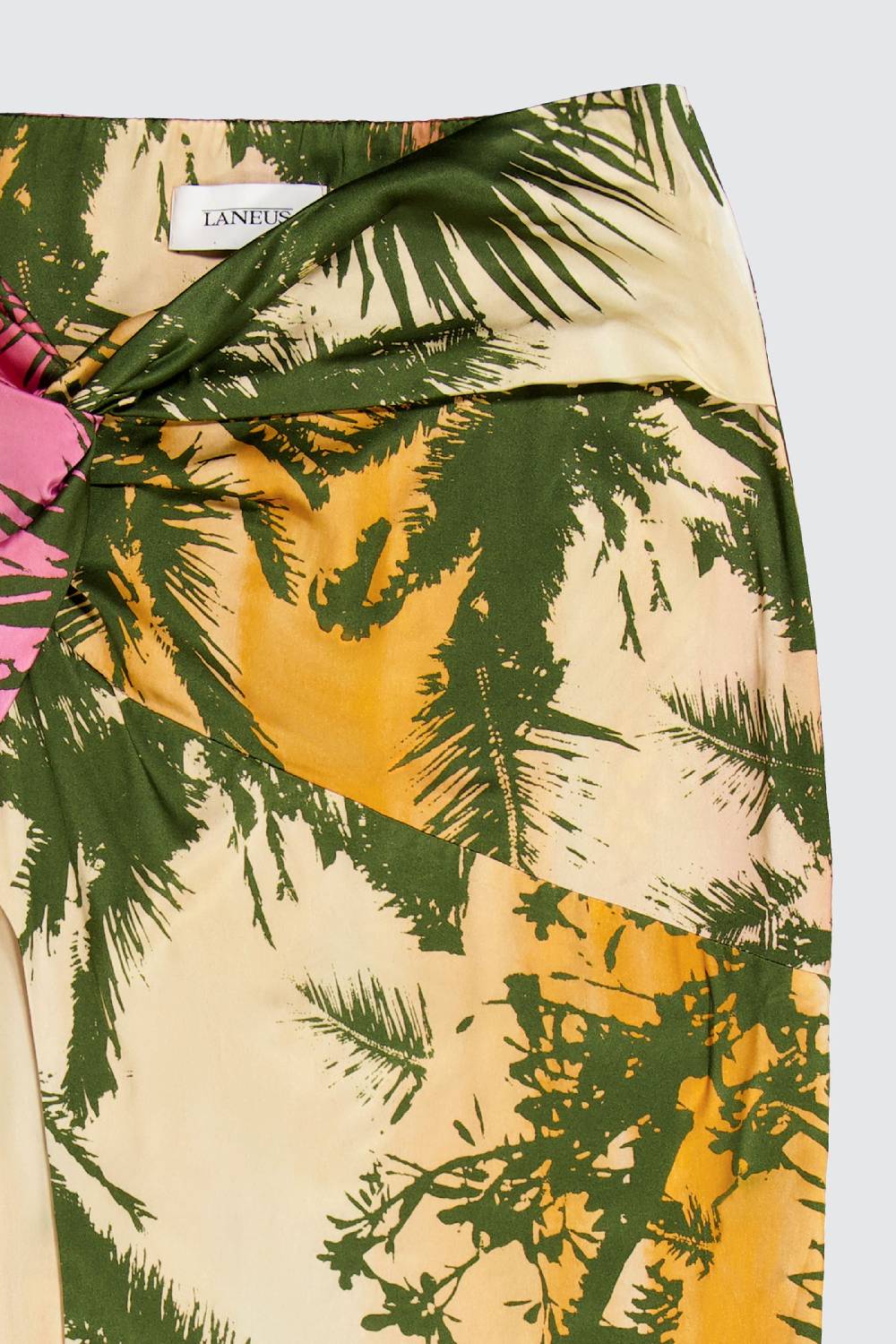 Laneus Laneus gonna midi asimmetrica effetto palm print allover Online
