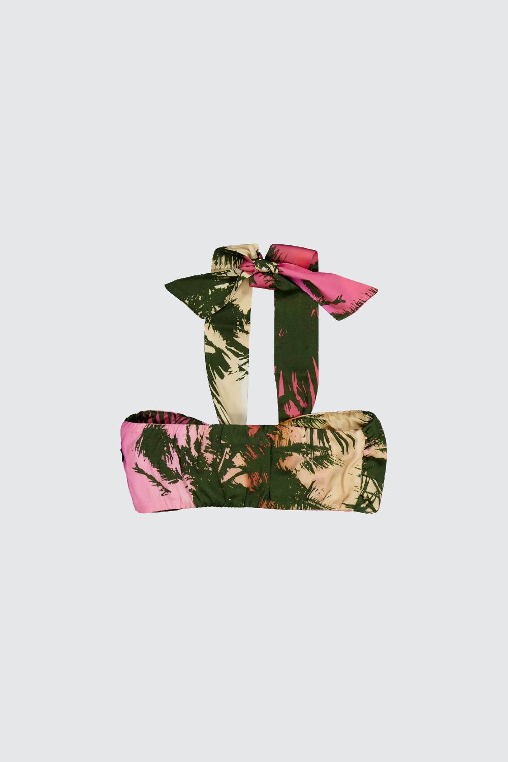 Laneus Laneus top con nodo effetto palm print allover In Vendita