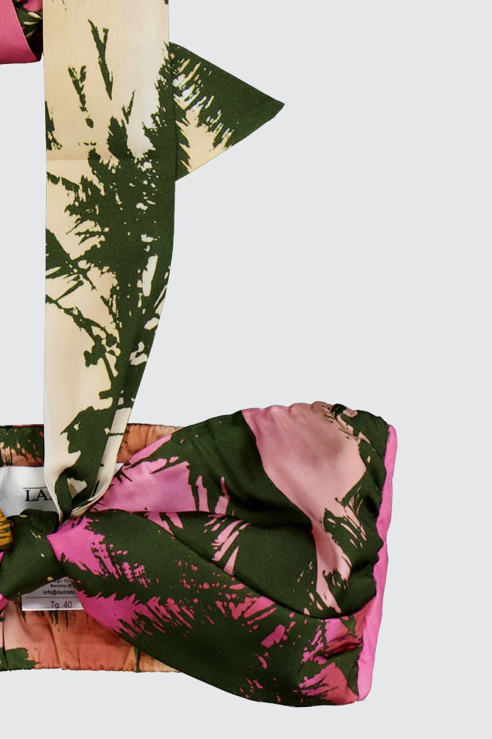 Laneus Laneus top con nodo effetto palm print allover In Vendita