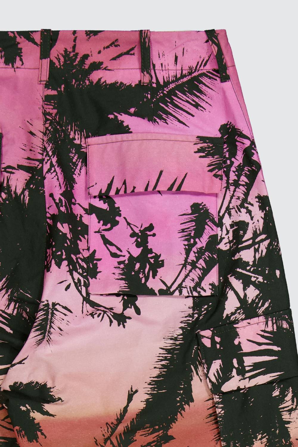 Laneus Laneus pantaloni multitasche palm print allover Offerta Anniversario