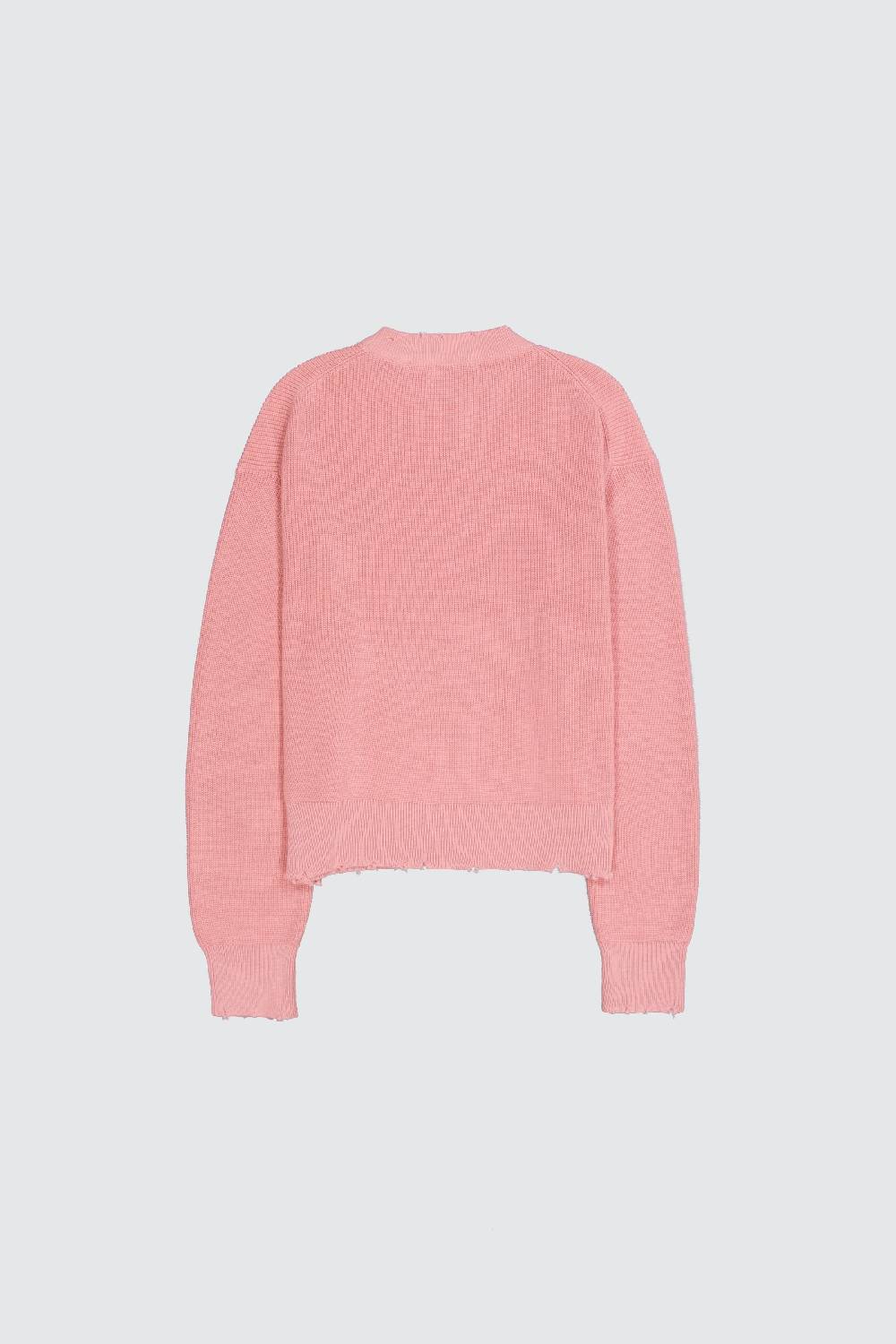 Laneus Laneus maglione pink cropped effetto destroyed Nuova