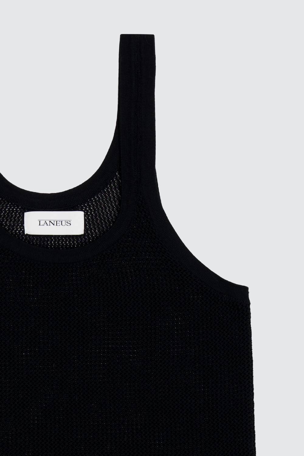 Laneus Laneus canotta black in mesh slim fit In Linea