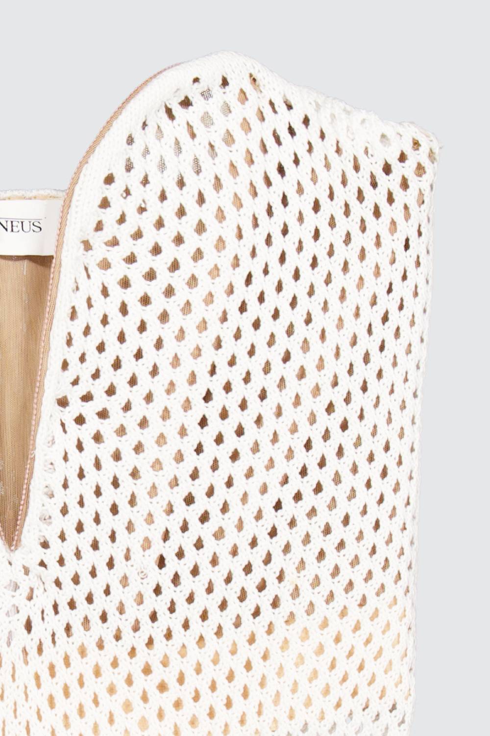 Laneus Laneus top milk in mesh con scollo a cuore Qualità