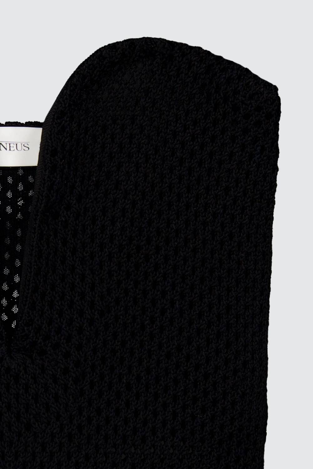 Laneus Laneus top black in mesh con scollo a cuore Pezzi Unici