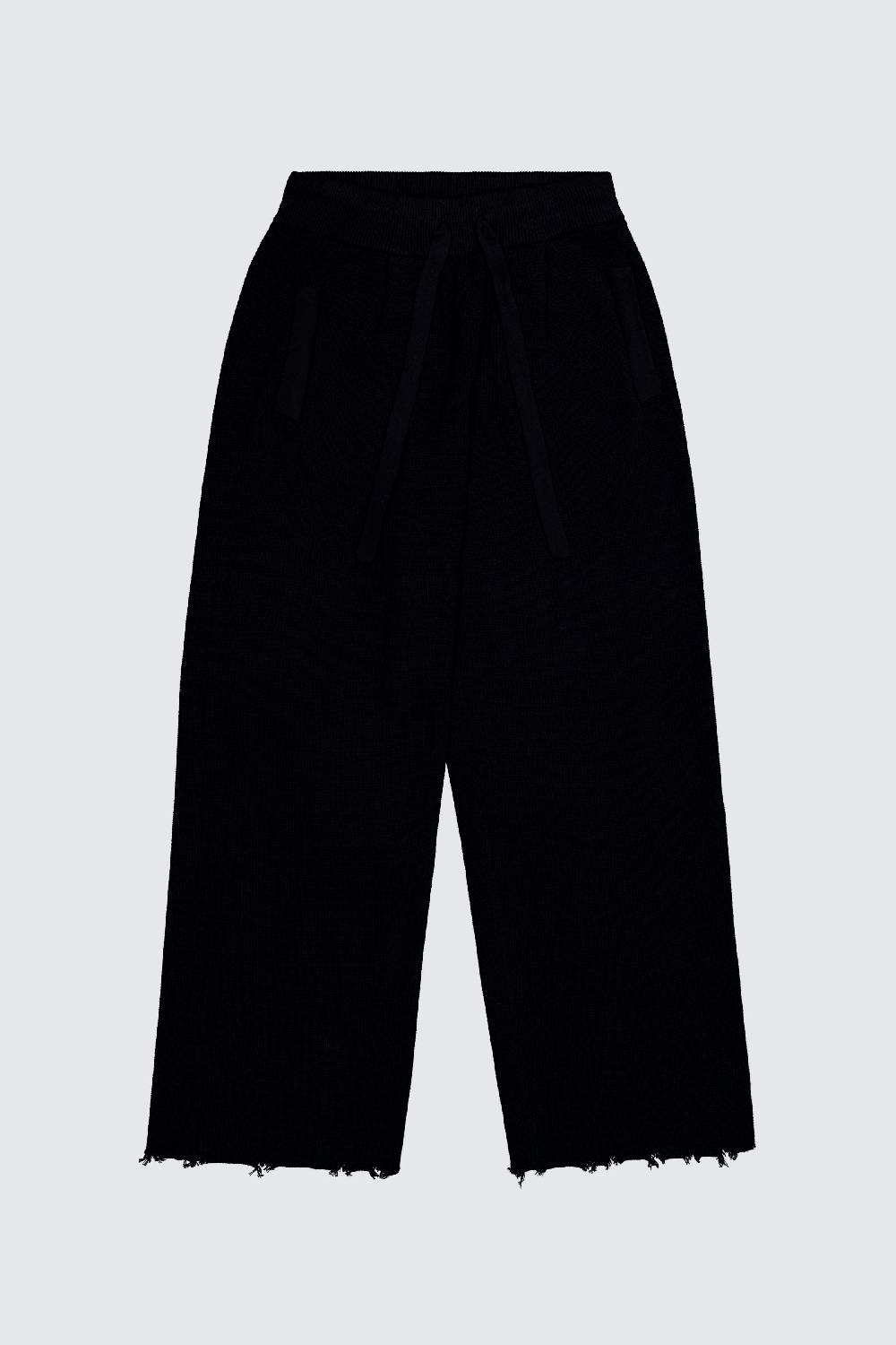 Laneus Laneus pantalone black in maglia effetto destroyed Soddisfazione Garantita