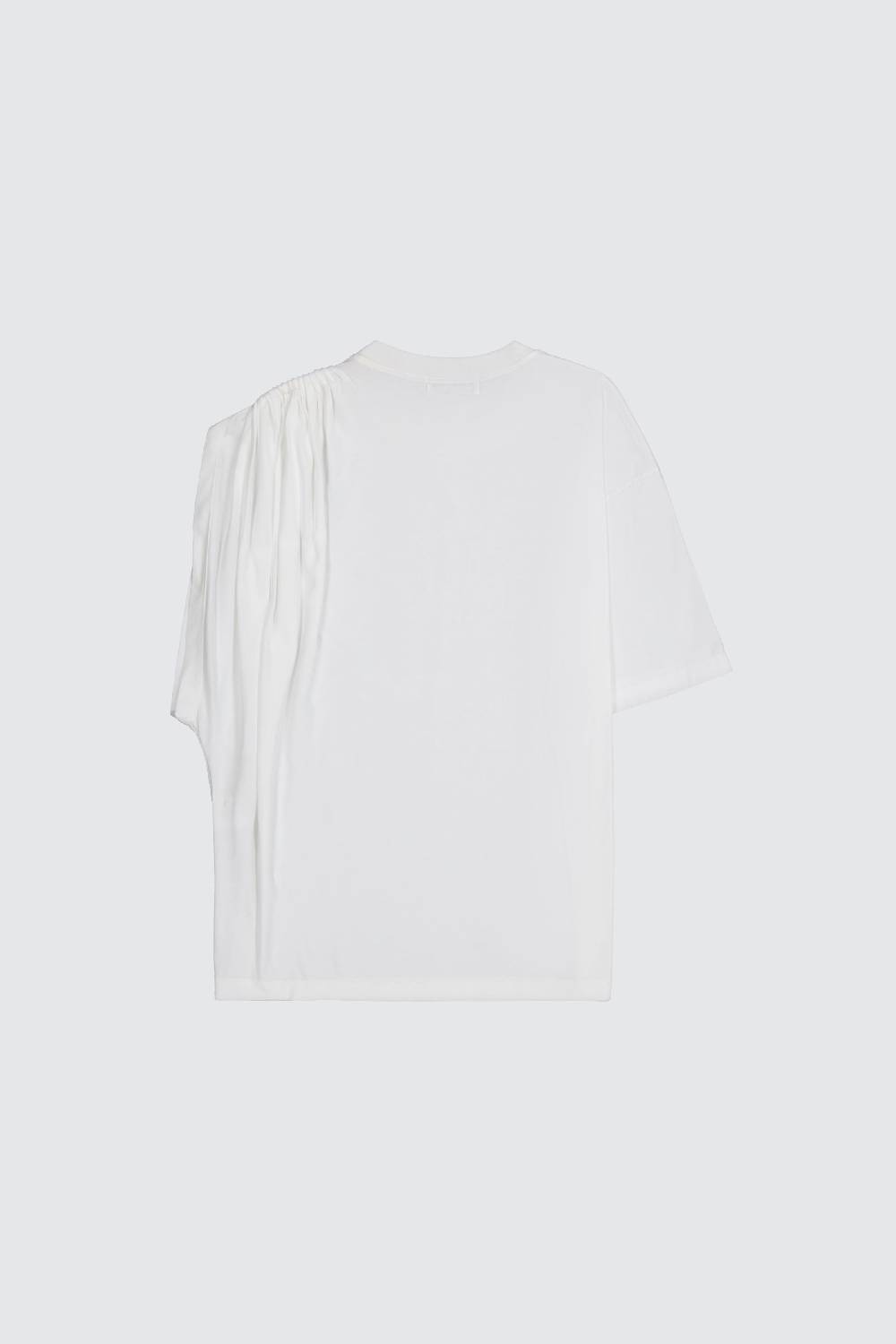 Laneus Laneus t-shirt white classic con drappeggio sulla spalla Qualità Garantita