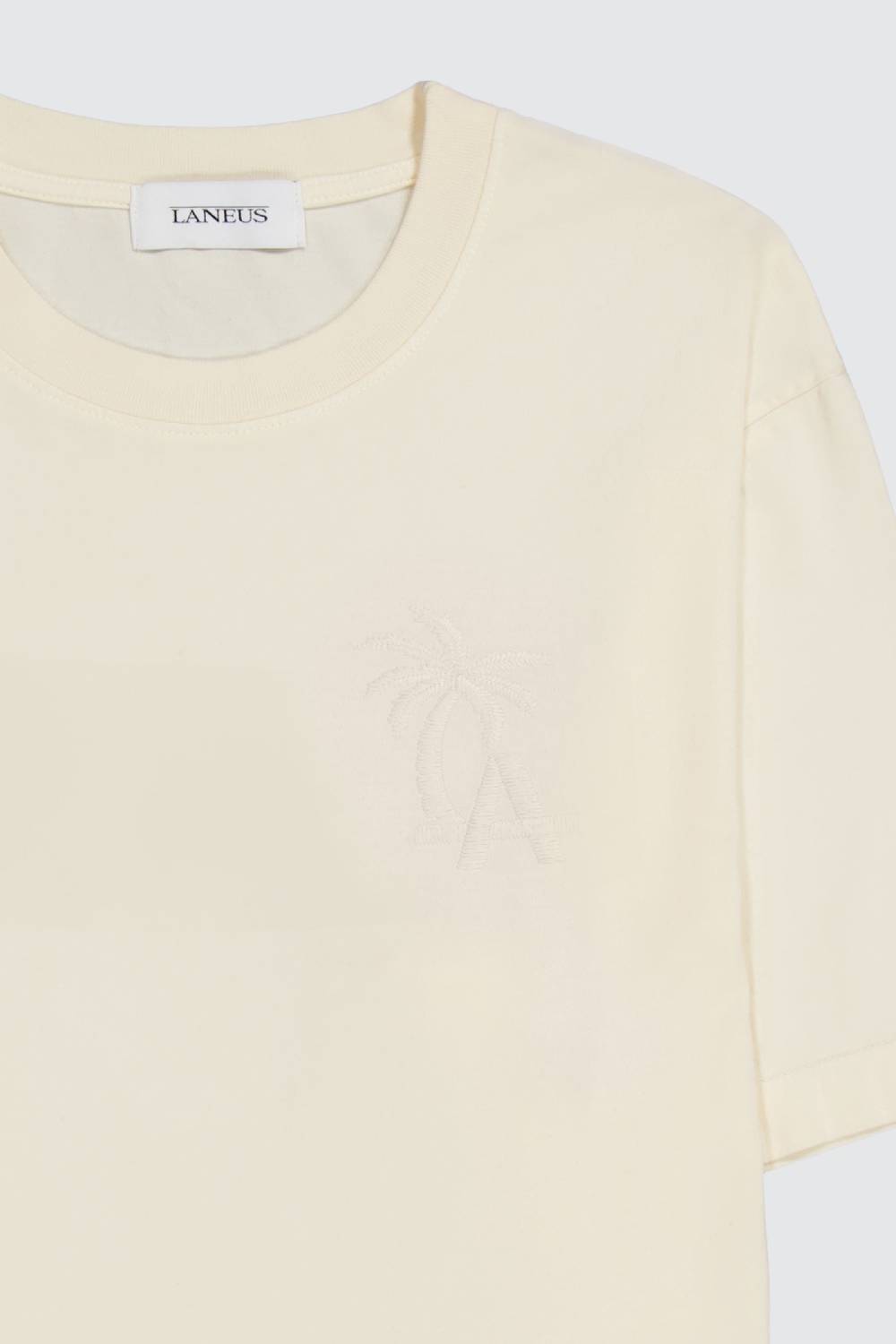 Laneus Laneus milk t-shirt palm printed logo Latest stili