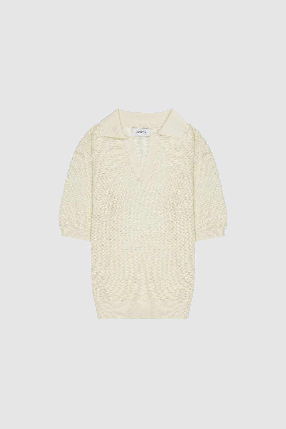 Laneus Laneus polo in mesh con scollo a V