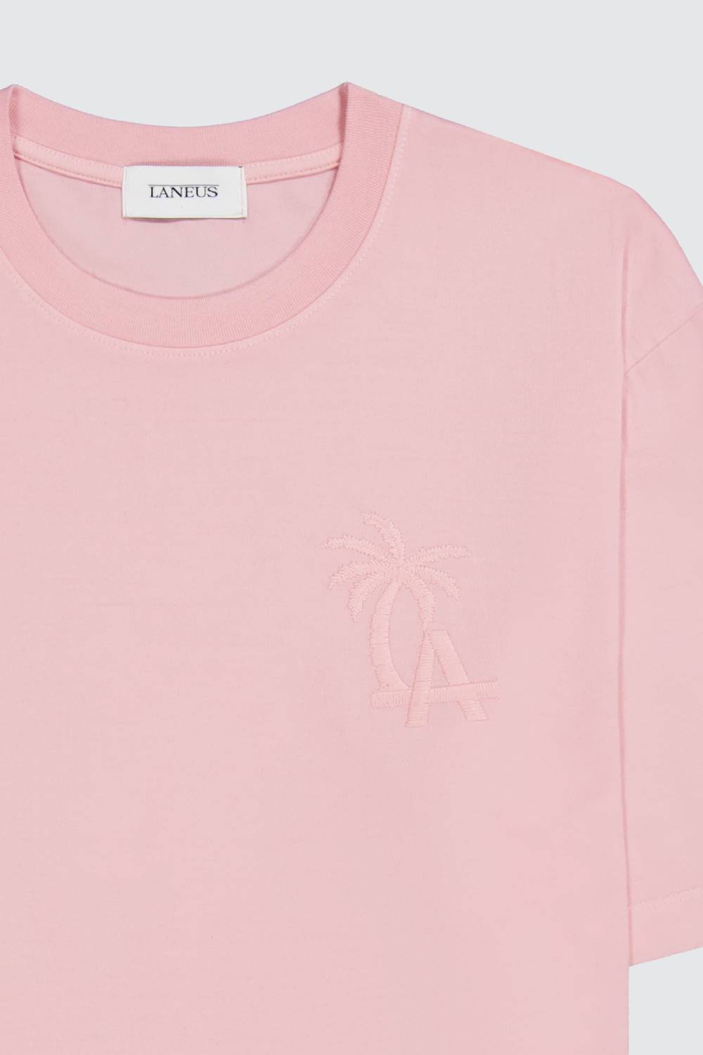 Laneus Laneus pink t-shirt palm printed logo Qualità