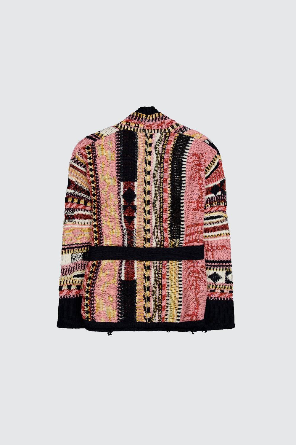 Laneus Laneus pink icon jacquard cardigan Offerta