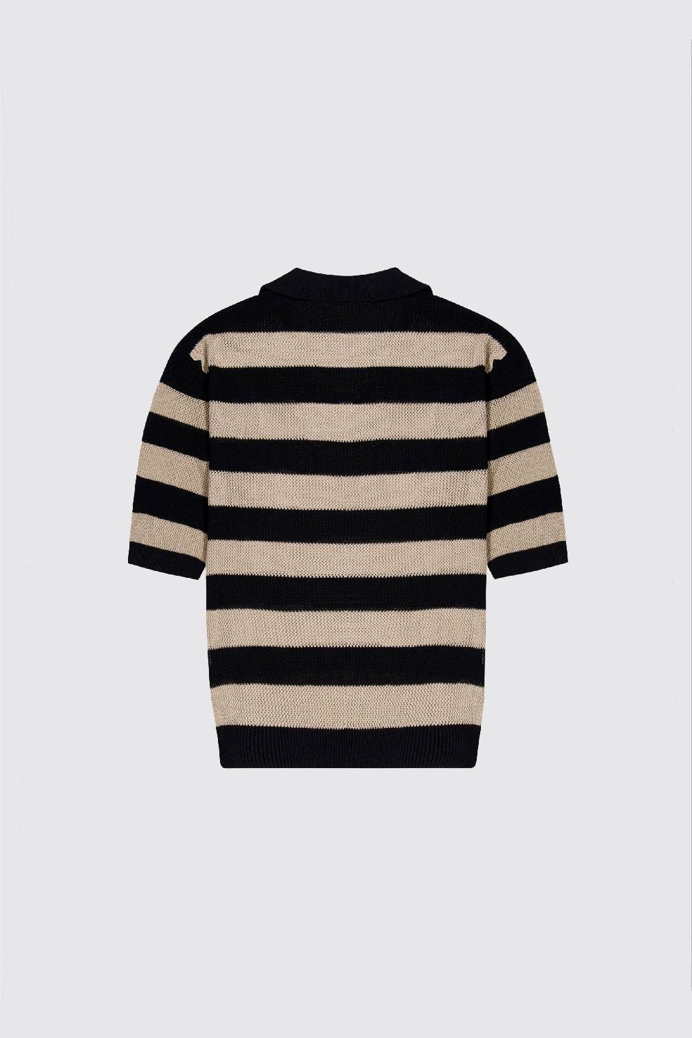 Laneus Laneus polo in mesh a righe Negozio
