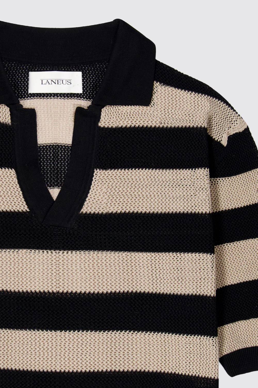 Laneus Laneus polo in mesh a righe Negozio