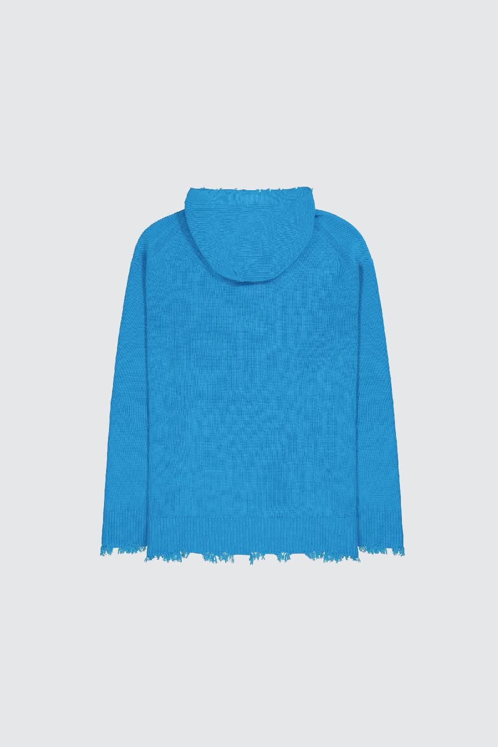 Laneus Laneus hoodie turquoise in maglia con scollo a V Moda