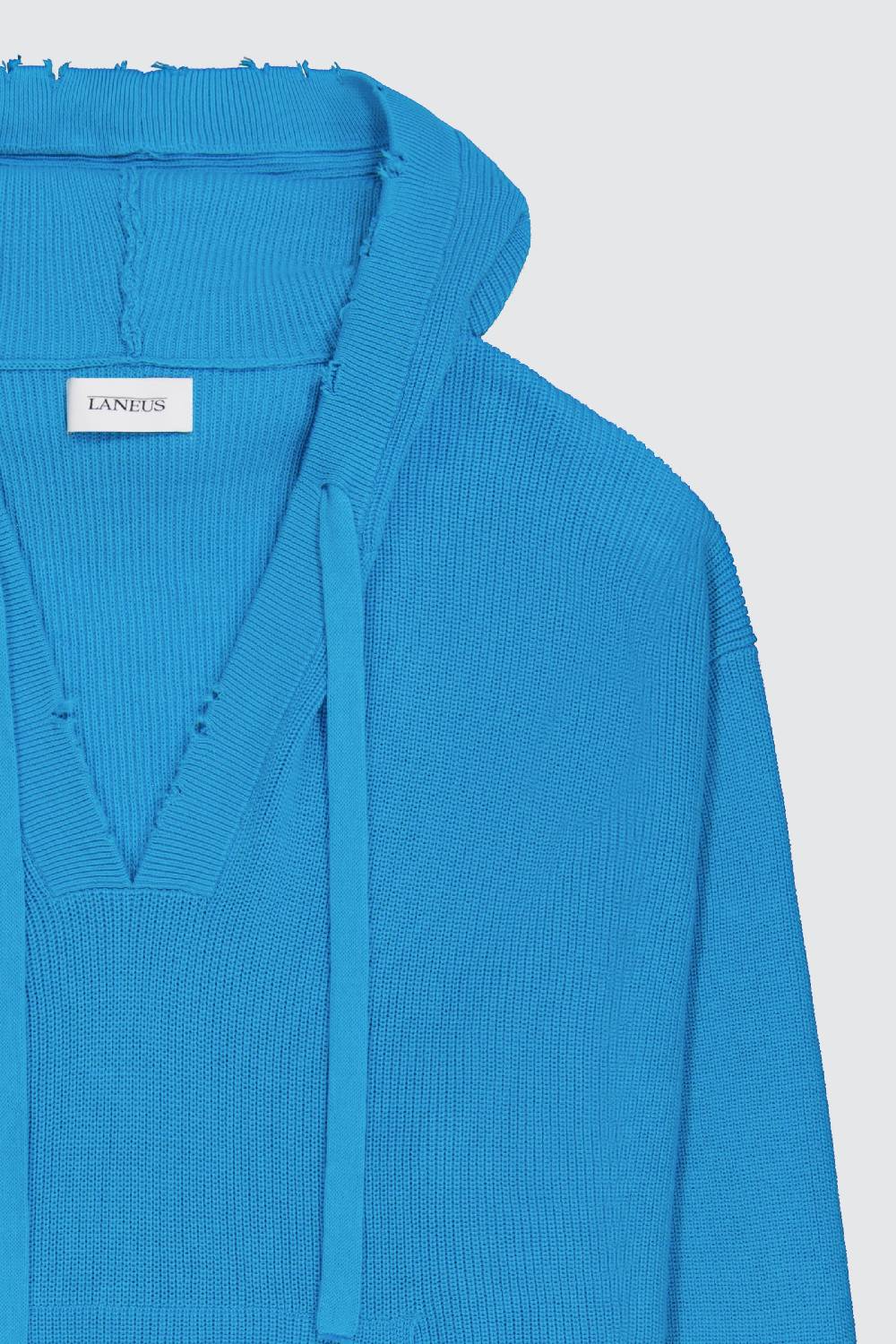 Laneus Laneus hoodie turquoise in maglia con scollo a V Moda
