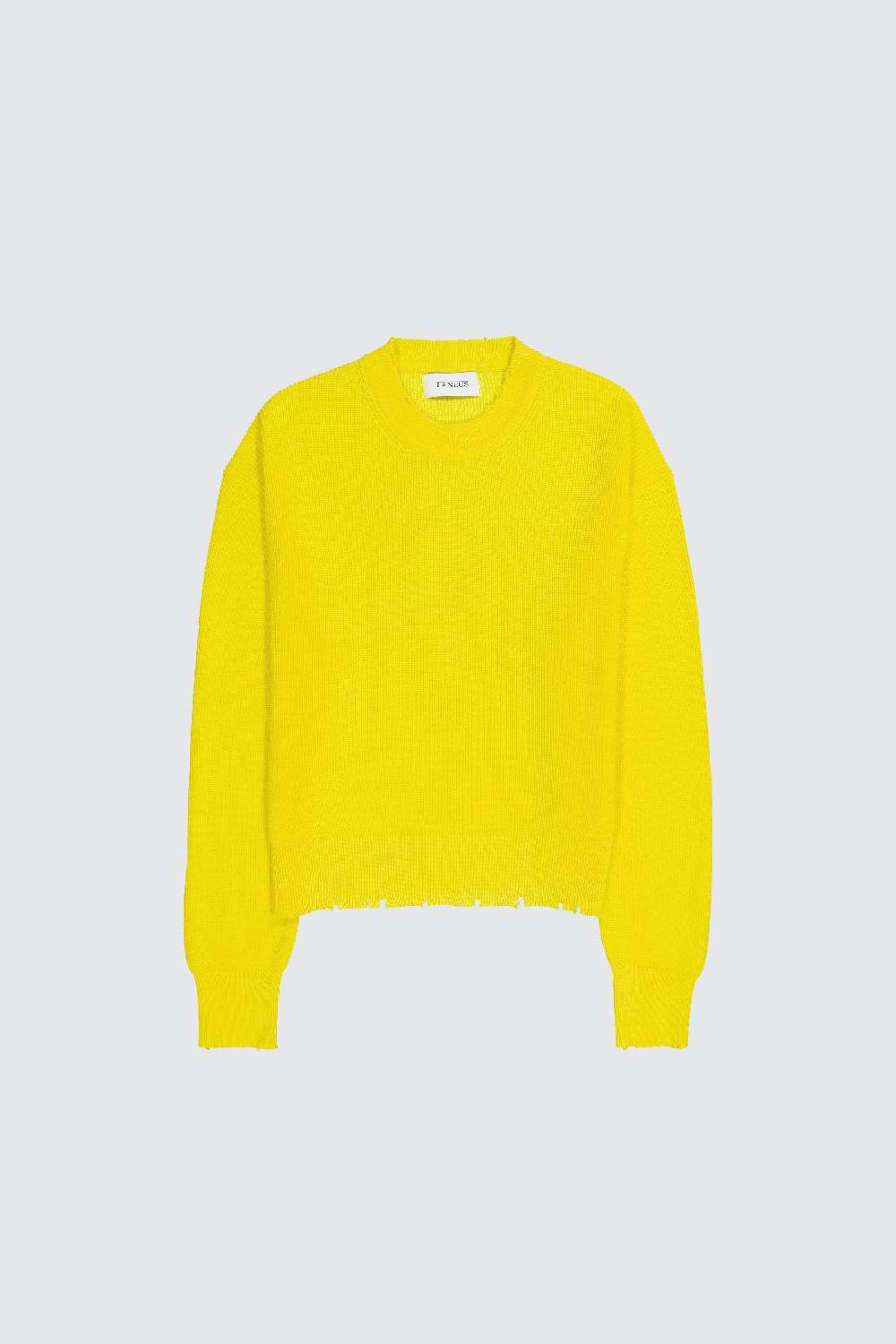 Laneus Laneus maglione yellow cropped effetto destroyed Italy