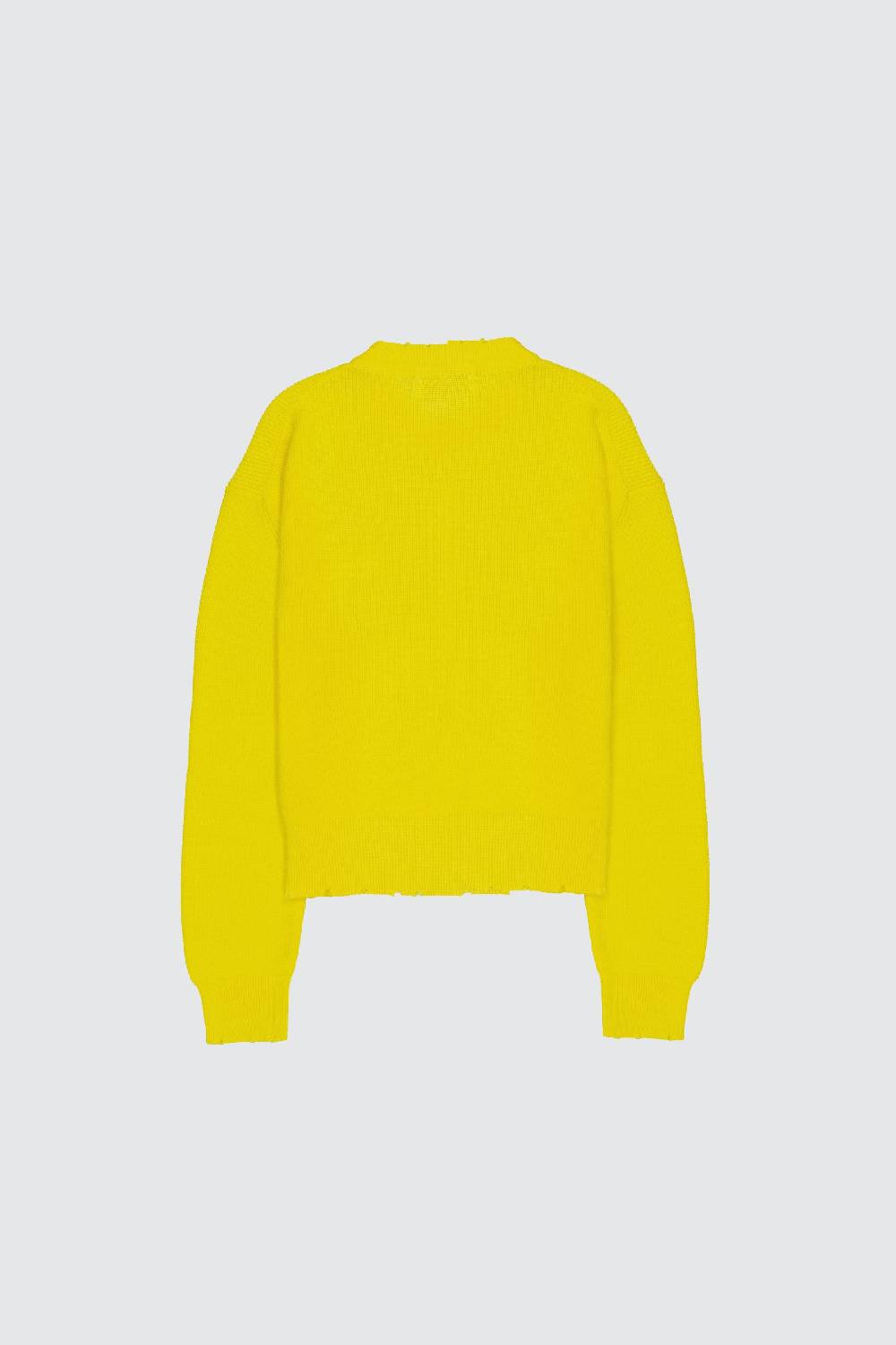 Laneus Laneus maglione yellow cropped effetto destroyed Italy