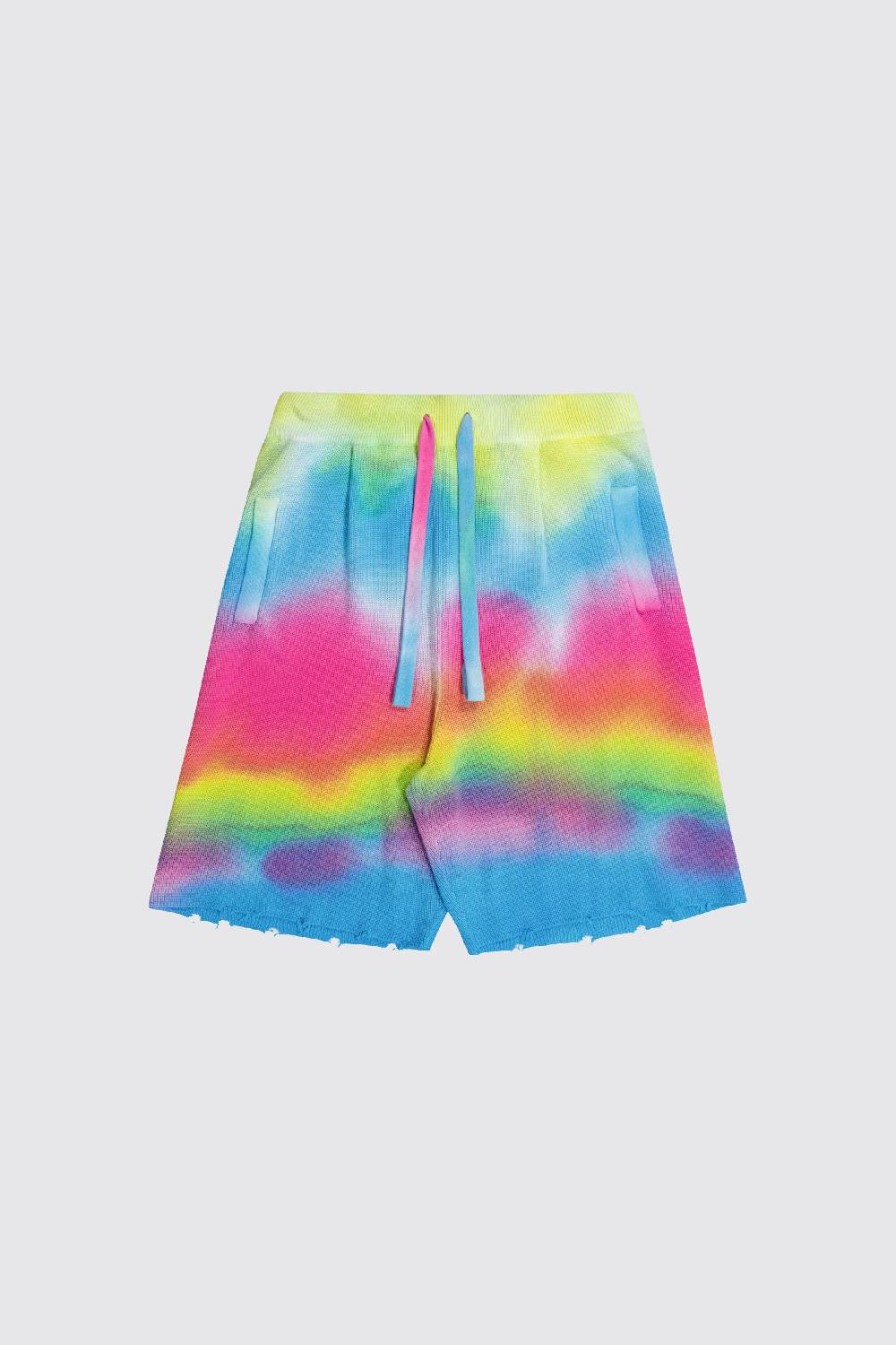Laneus Laneus bermuda tie dye in maglia effetto destroyed In Linea
