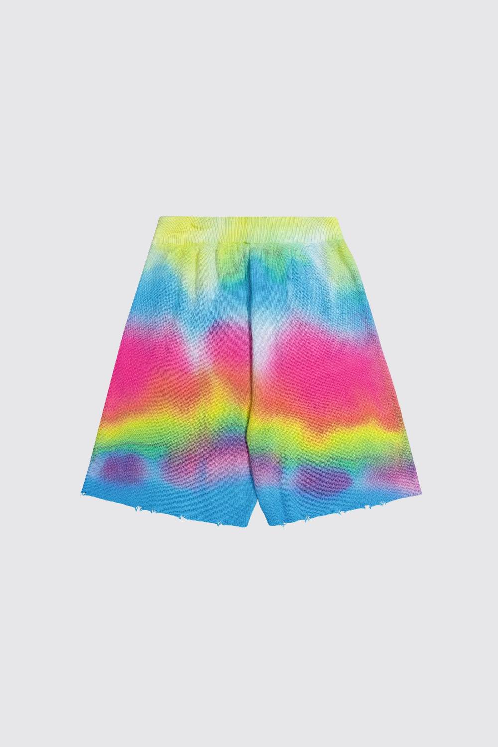 Laneus Laneus bermuda tie dye in maglia effetto destroyed In Linea