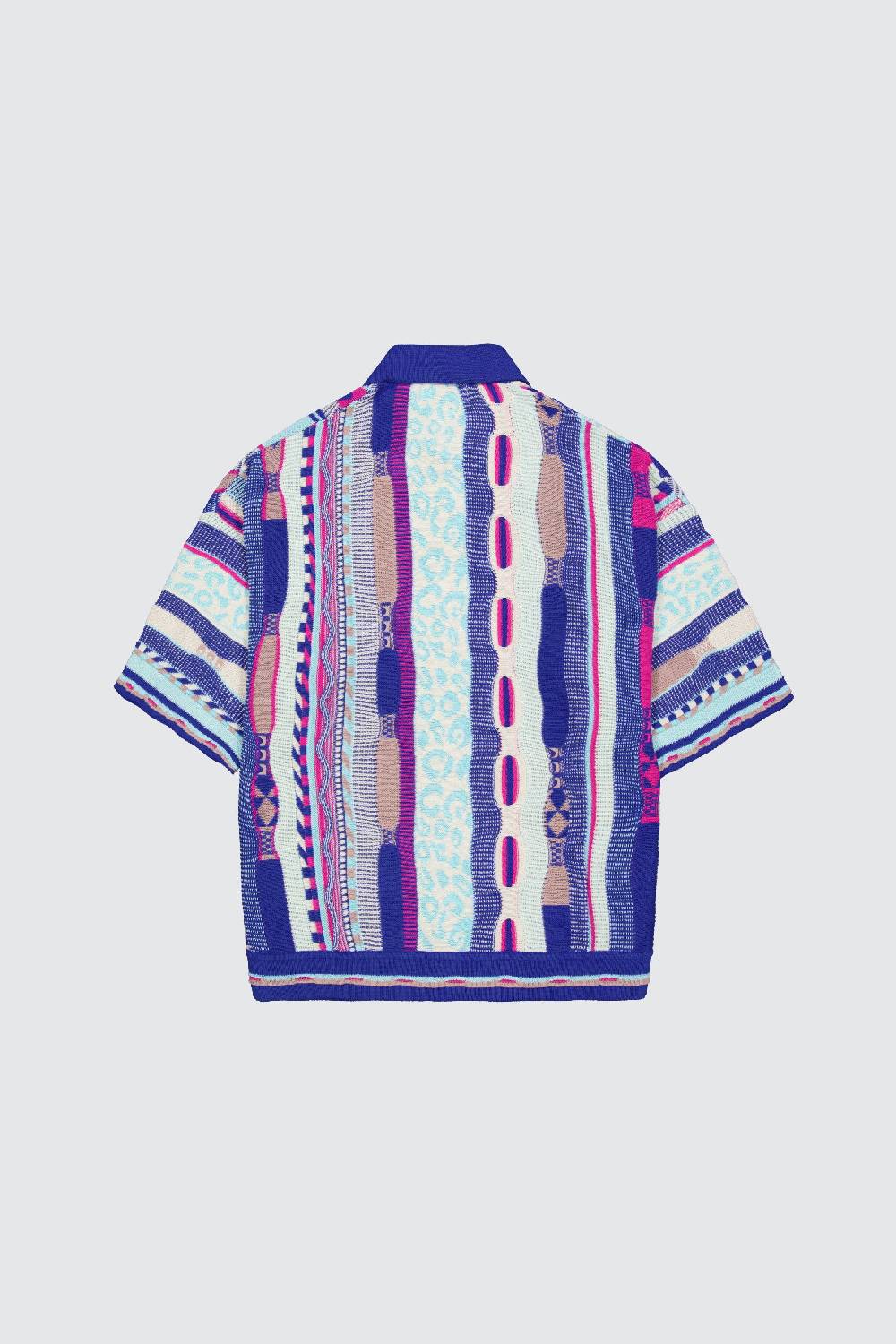 Laneus Laneus polo multicolor bluette in jacquard Nuovo