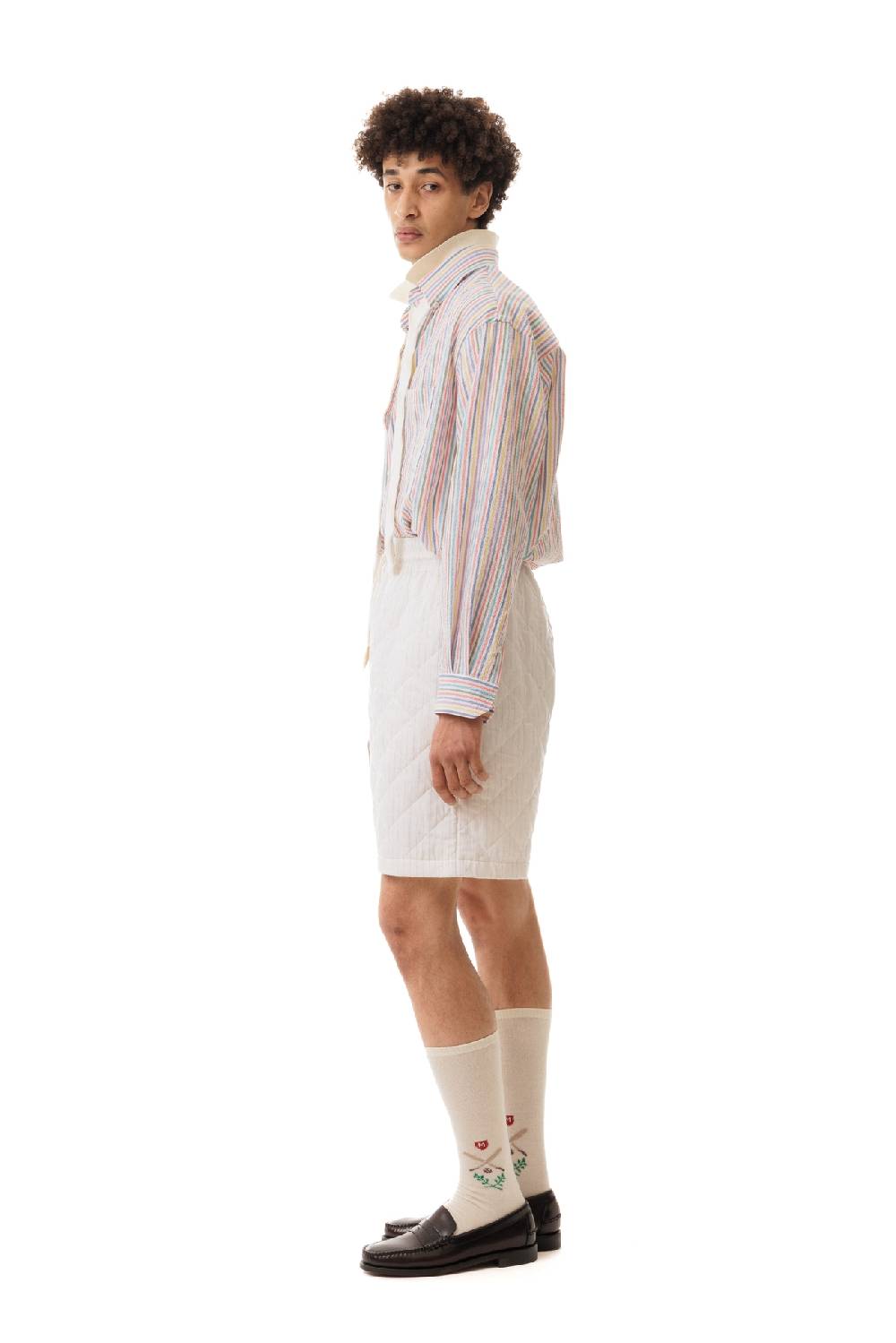 Lc23 Quilted Popeline Shorts Cream Vendite Flash
