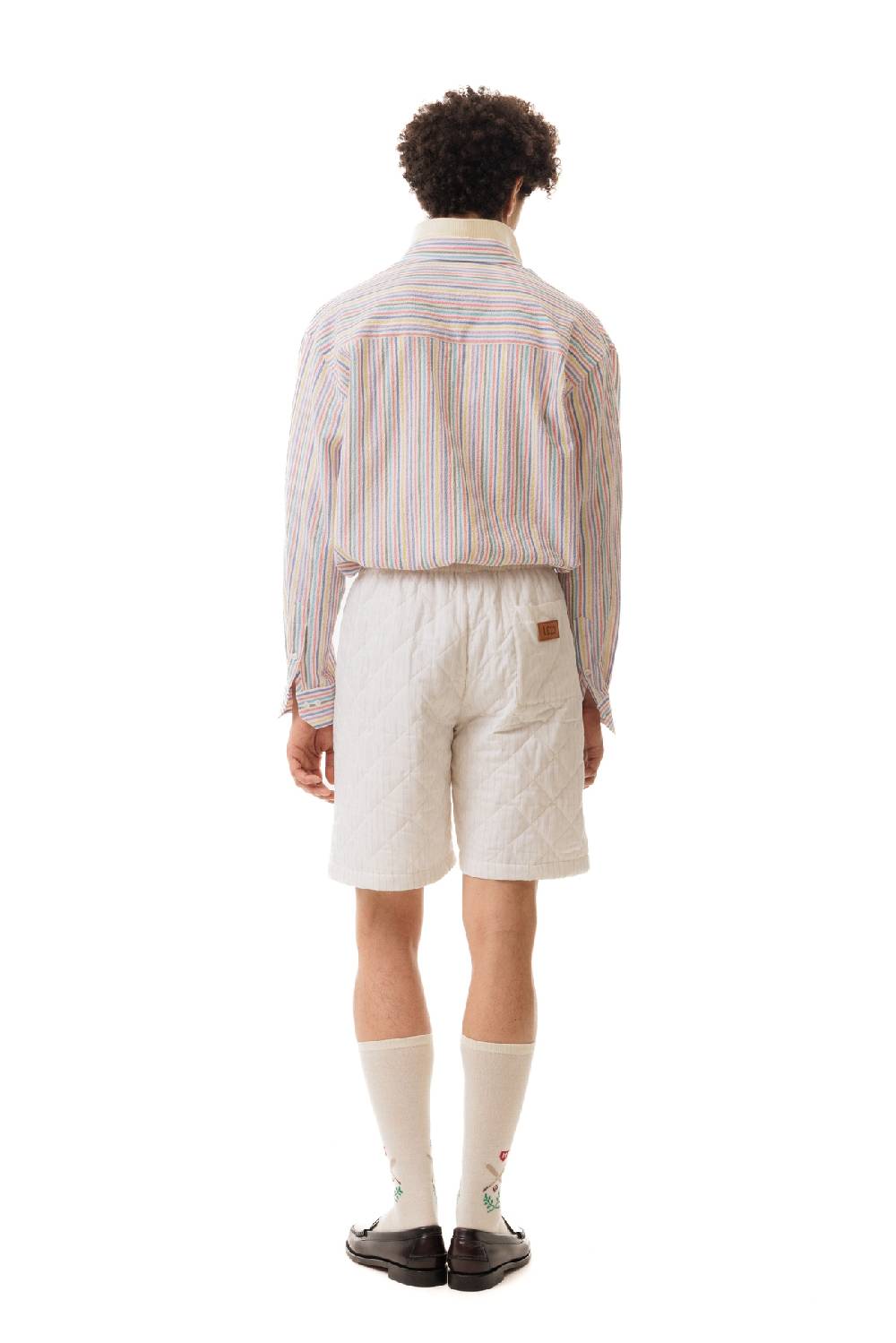 Lc23 Quilted Popeline Shorts Cream Vendite Flash