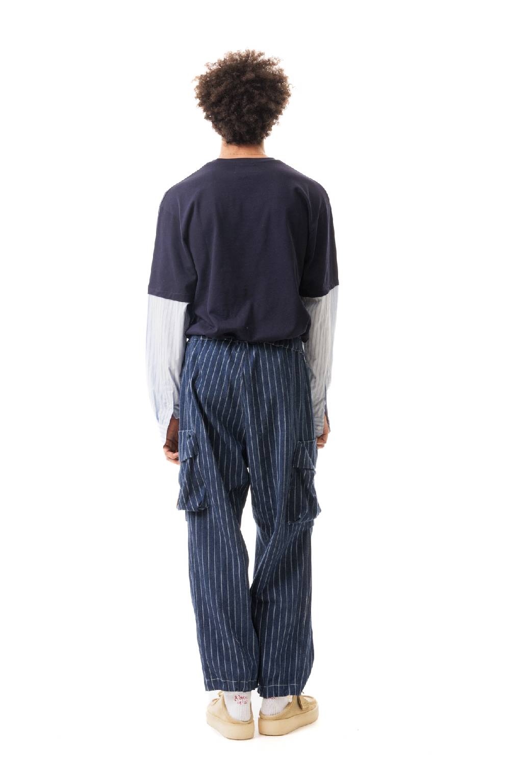 Lc23 Gessato Denim Cargo Pants Moda