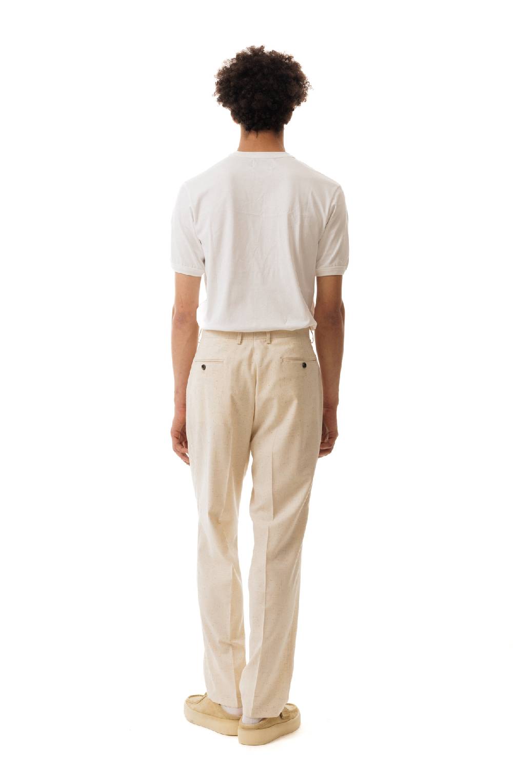 Lc23 Misto Lino Cream Trousers Vendite stagionali