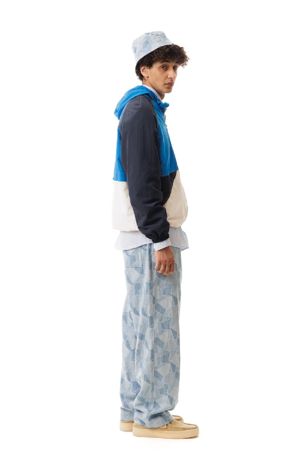 Lc23 Nylon Color-Block Hooded Jacket Blue Promozione