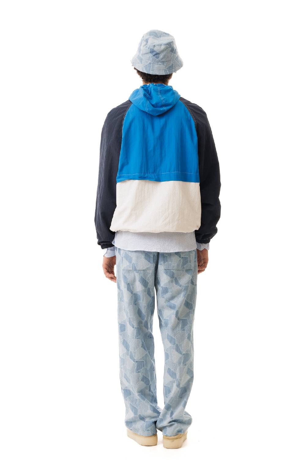 Lc23 Nylon Color-Block Hooded Jacket Blue Promozione